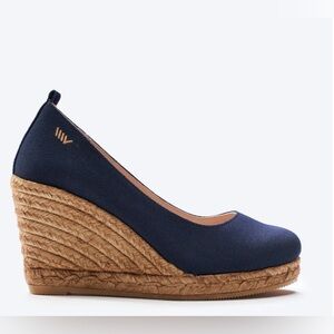 Elegant Navy Wedge Espadrilles